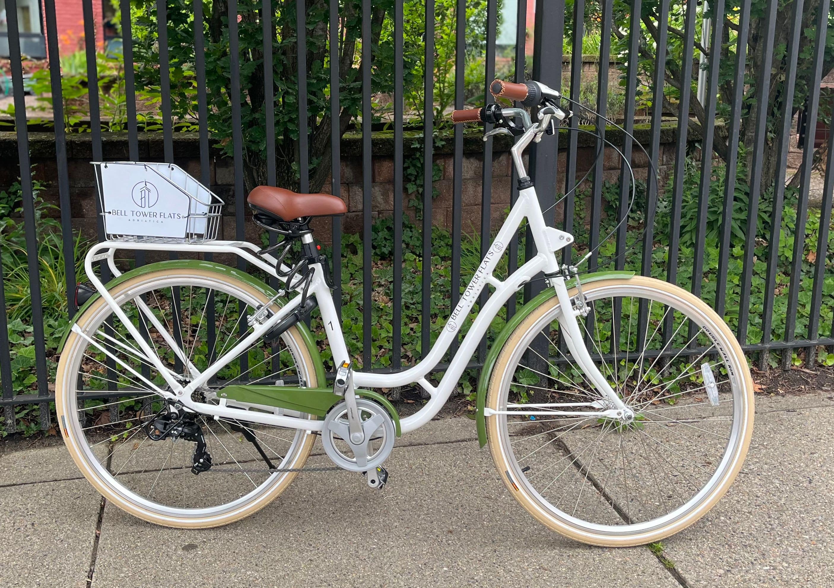 Custom painted bike fleet at Bell Tower Flats